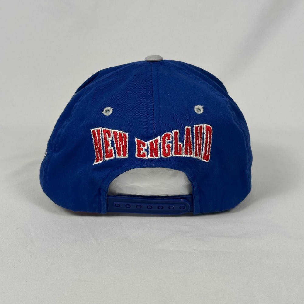Vintage 90's New England Patriots Hat Blue Grey Snapback NFL Cap Green Underbrim - Picture 4 of 10
